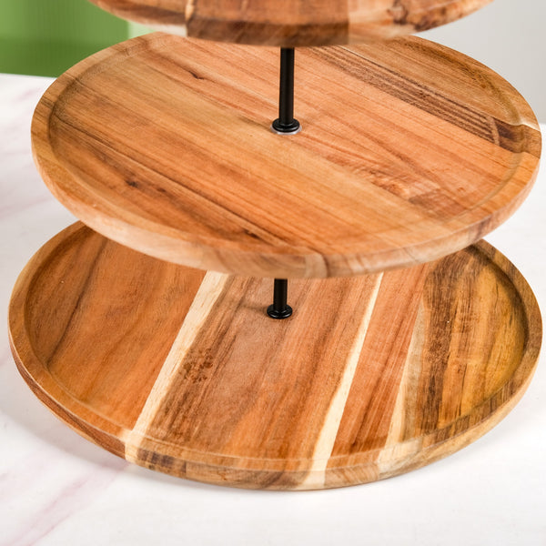 3 Tier Acacia Wood Cupcake Stand