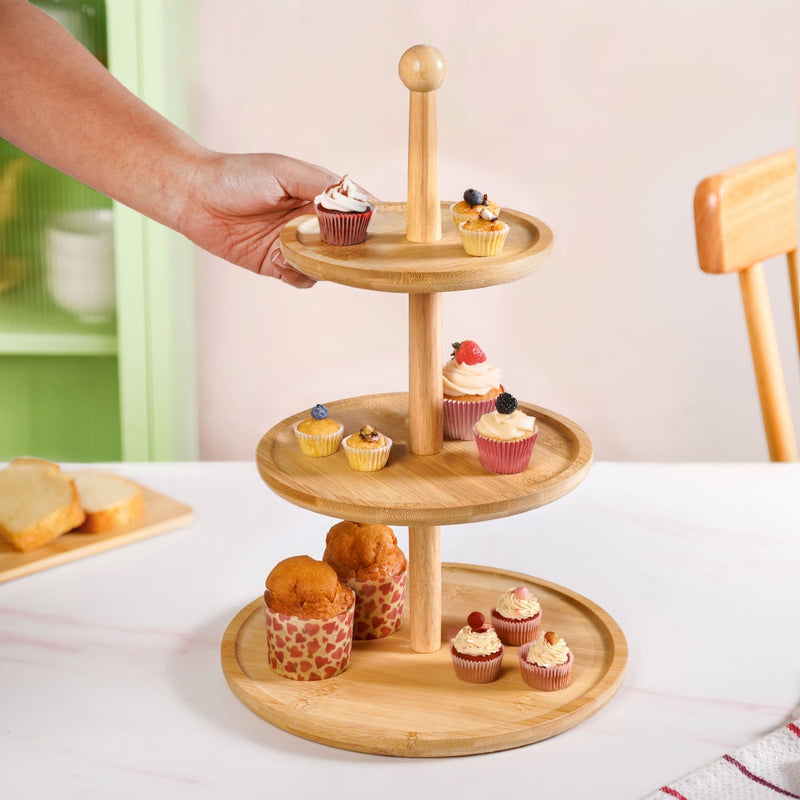 3 Tier Bamboo Cupcake Stand