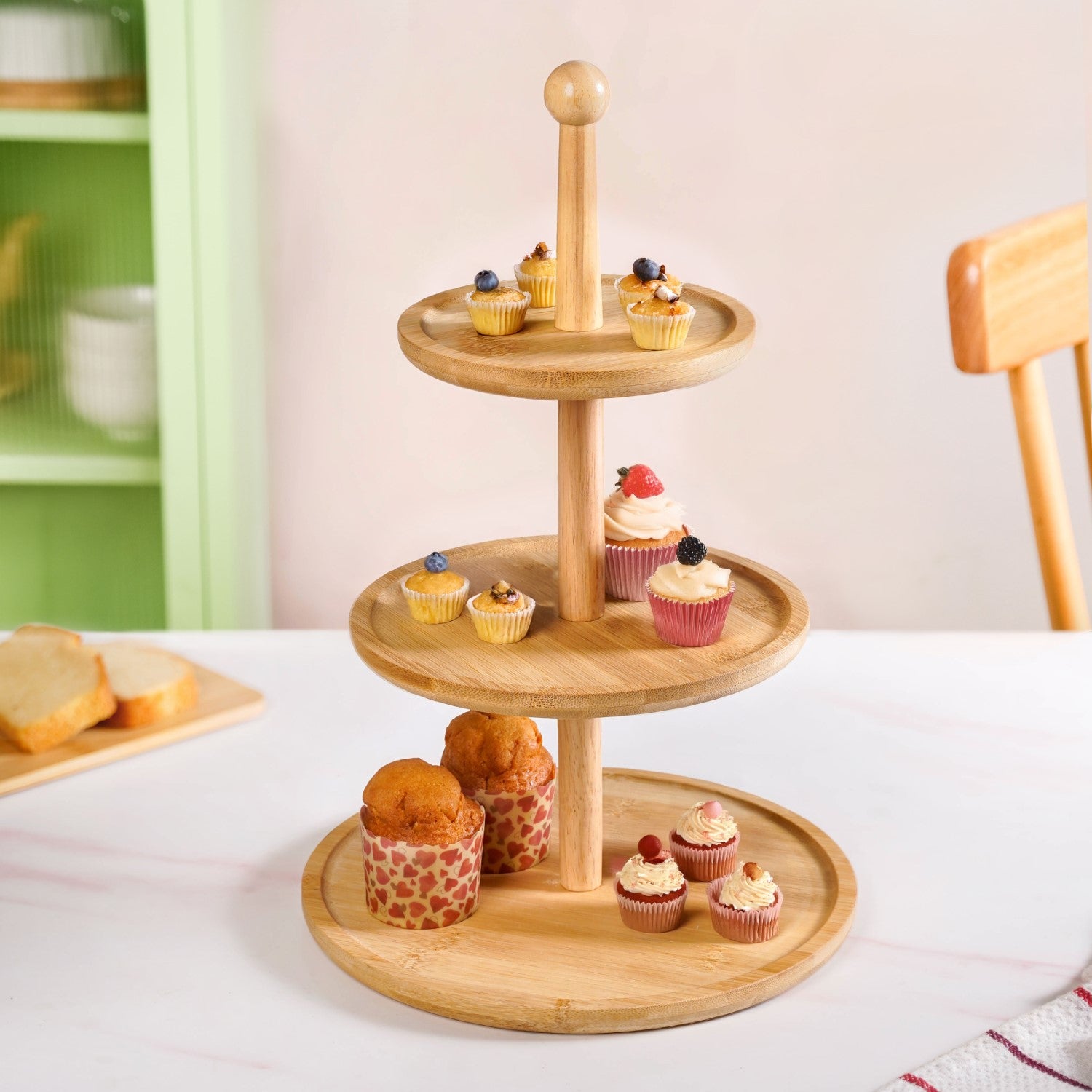 3 Tier Bamboo Cupcake Stand