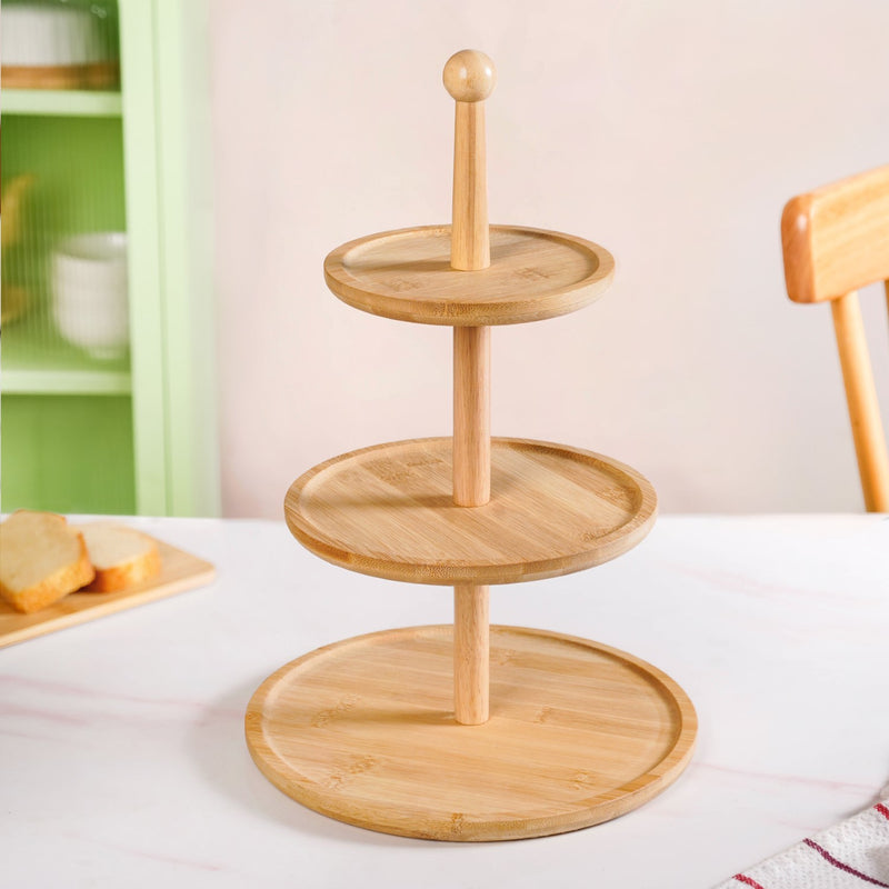 3 Tier Bamboo Cupcake Stand
