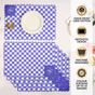 Violetta Cotton Embroidered Table Mat Purple Set Of 6