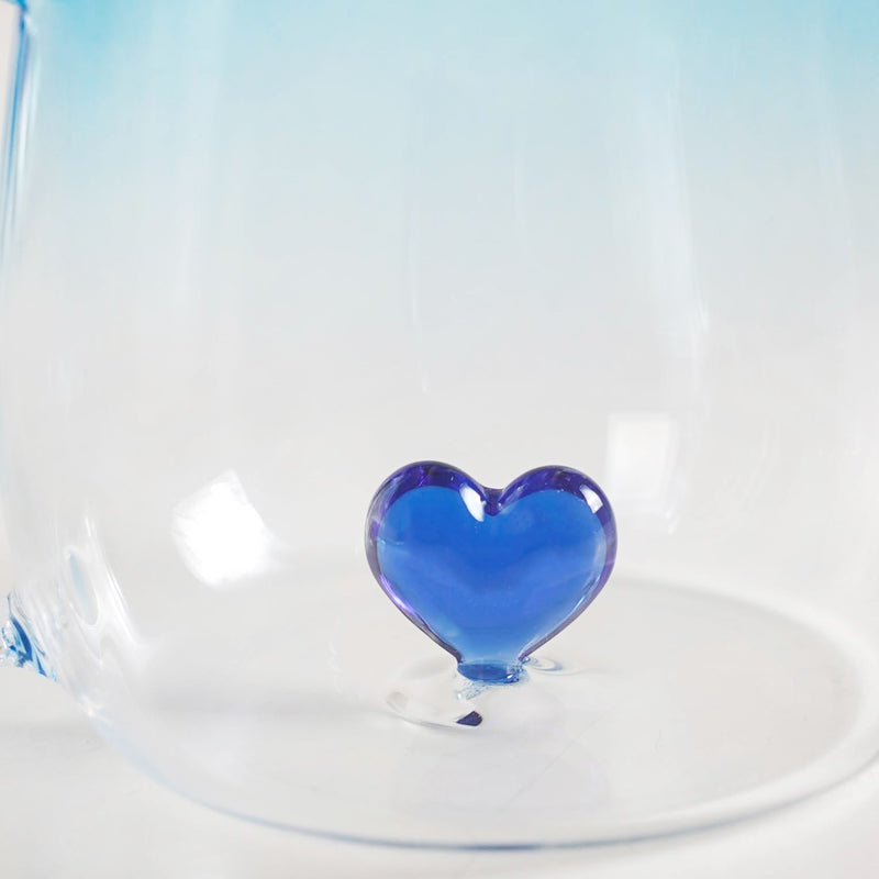 3D Blue Heart Ombre Mug Set Of 2 450ml
