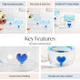 3D Blue Heart Ombre Mug Set Of 2 450ml