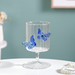3D Butterfly Detailing Ribbed Wine Glass Blue 250ml