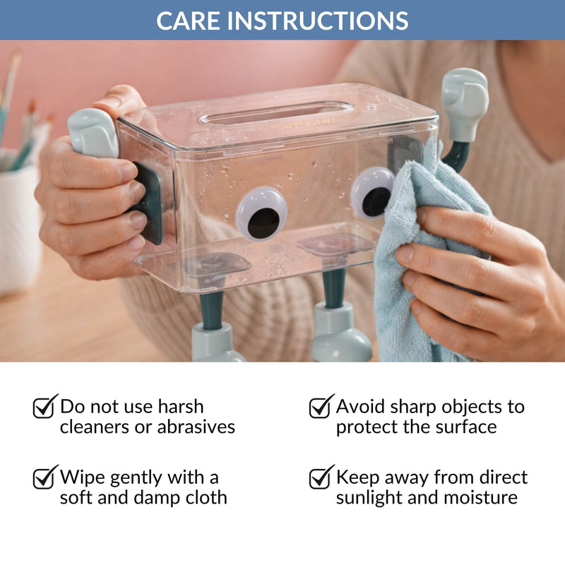 3D Robot Design Tissue Box Blue