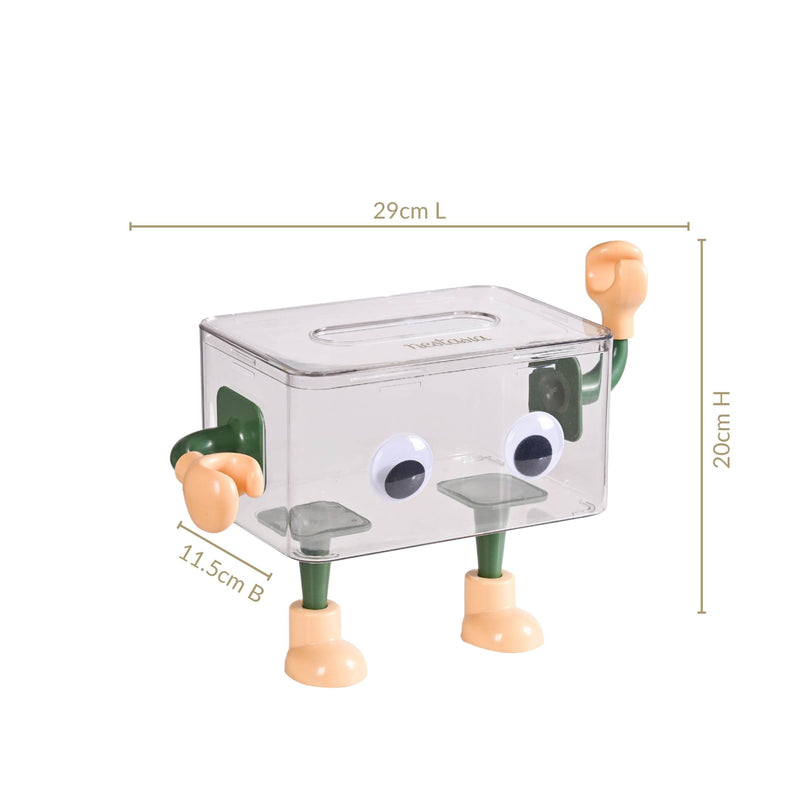3D Cartoon Robot Tissue Box Green