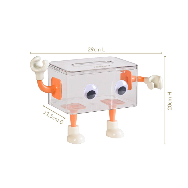3D Cartoon Robot Tissue Box Orange