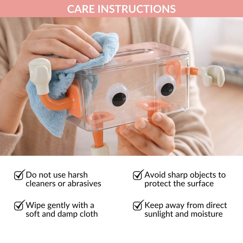 3D Cartoon Robot Tissue Box Orange