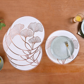3D Ginkgo Rose Gold Dining Table Mat Set Of 6