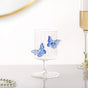 3D Butterfly Detailing Ribbed Wine Glass Blue 250ml