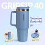 GripSip 40 Insulated Tumbler Bottle With Side Handle Blue Frost 1200ml
