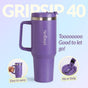 GripSip 40 Insulated Tumbler Bottle With Side Handle Viva Violet 1200ml