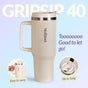 GripSip 40 Insulated Tumbler Bottle With Side Handle Pearl White 1200ml