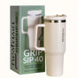 GripSip 40 Insulated Tumbler Bottle With Side Handle Pearl White 1200ml