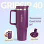 GripSip 40 Insulated Tumbler Bottle With Side Handle Plum Party Mauve 1200ml
