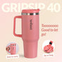 GripSip 40 Insulated Tumbler Bottle With Side Handle Living Coral Pop 1200ml