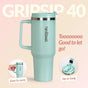 GripSip 40 Insulated Tumbler Bottle With Side Handle Coastal Malibu 1200ml