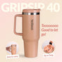 GripSip 40 Insulated Tumbler Bottle With Side Handle Soft Nude Peach 1200ml