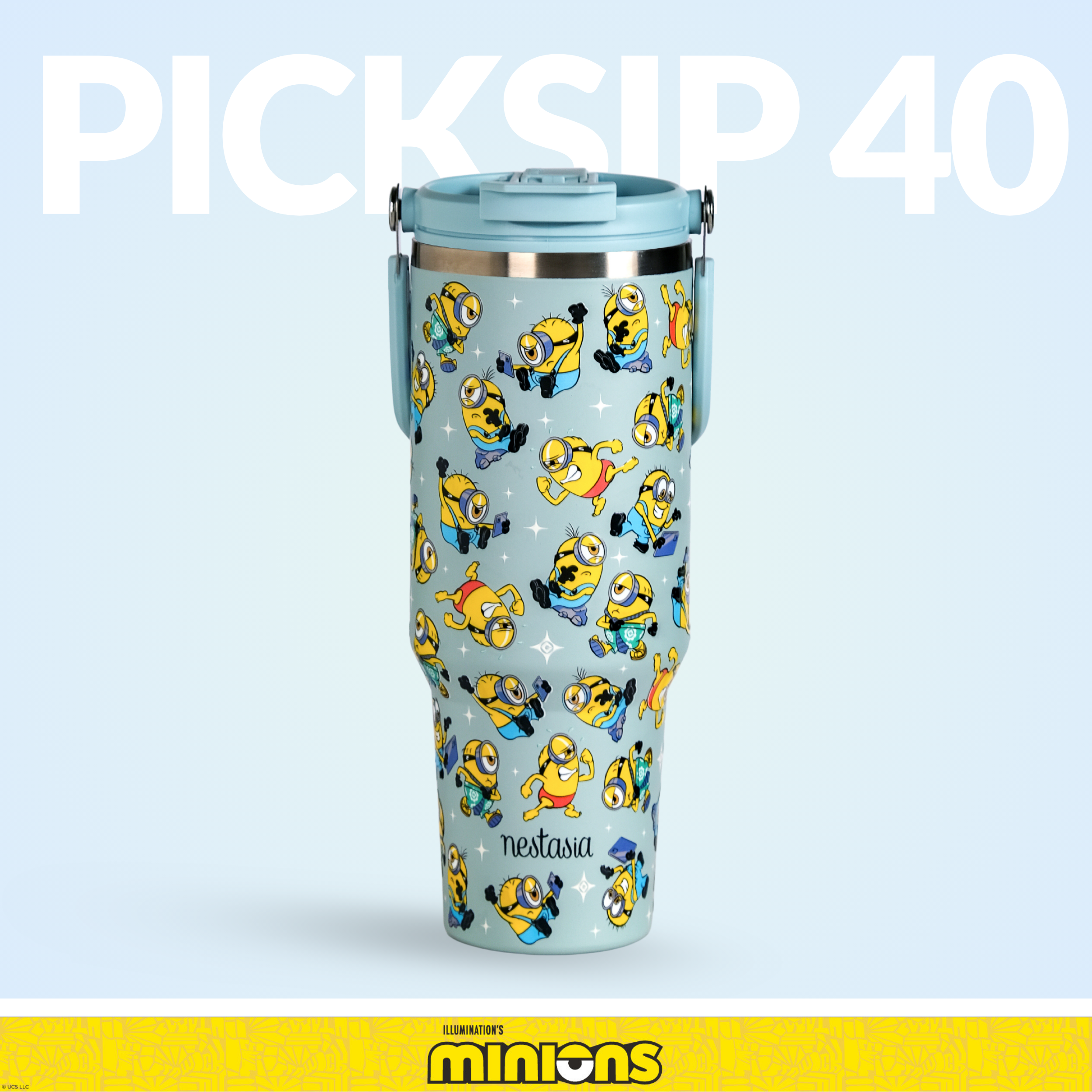 Minions Stuart Poses PickSip40 Bottle 1200ml Blue