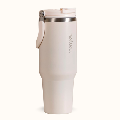 PickSip 40 Insulated Tumbler With Top Handle Vanilla Oatmilk 1200ml