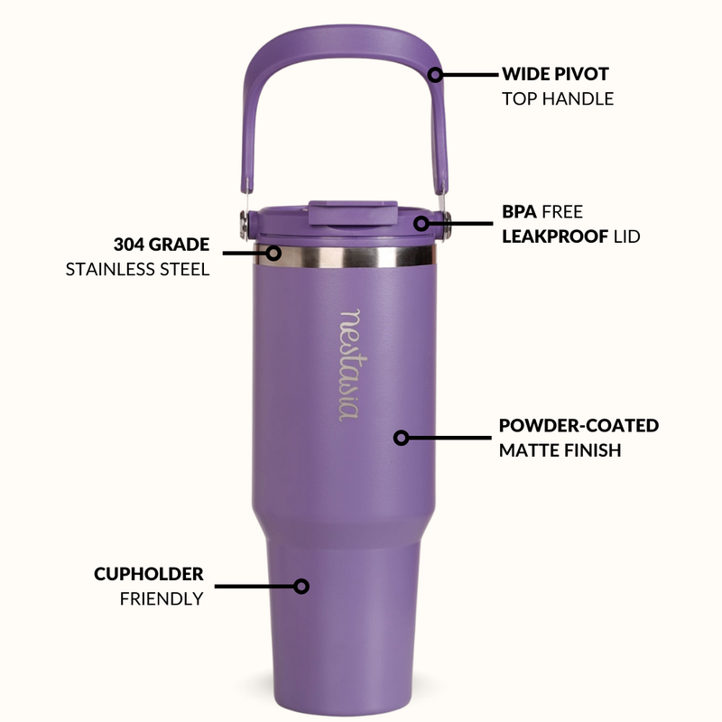 PickSip 40 Insulated Tumbler With Top Handle Viva Violet 1200ml
