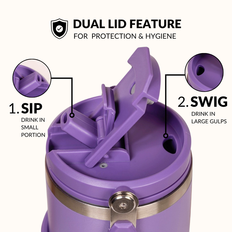 PickSip 40 Insulated Tumbler With Top Handle Viva Violet 1200ml