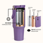 PickSip 40 Insulated Tumbler With Top Handle Viva Violet 1200ml