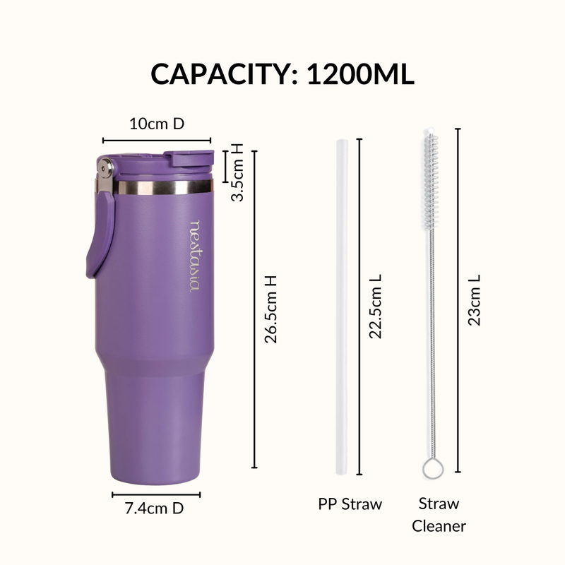 PickSip 40 Insulated Tumbler With Top Handle Viva Violet 1200ml