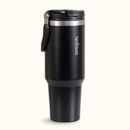 PickSip 40 Insulated Tumbler With Top Handle Black Noir 1200ml
