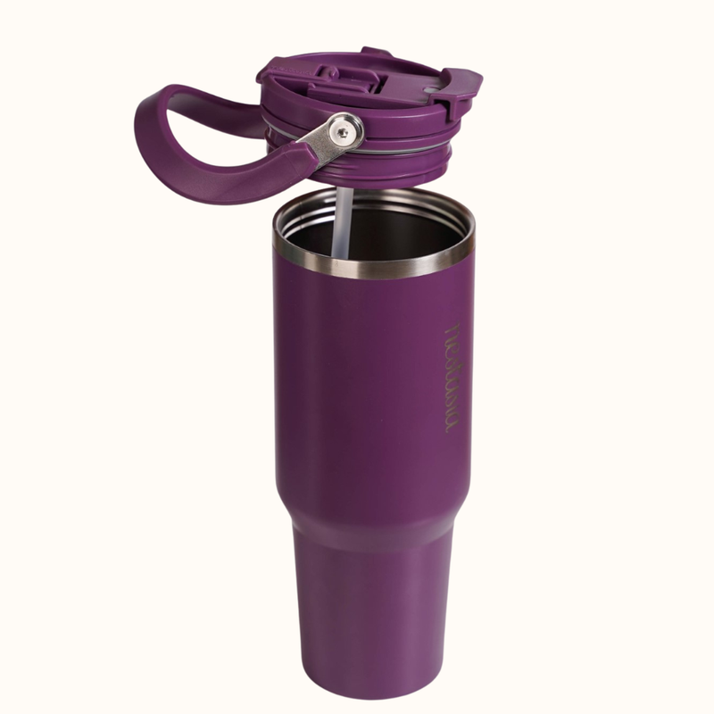 PickSip 40 Insulated Tumbler Bottle With Top Handle Plum Party Mauve 1200ml
