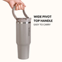 PickSip 40 Insulated Tumbler Bottle With Top Handle Urban Greige 1200ml