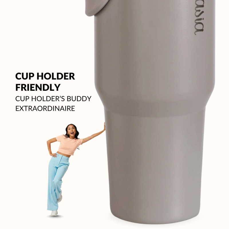 PickSip 40 Insulated Tumbler Bottle With Top Handle Urban Greige 1200ml