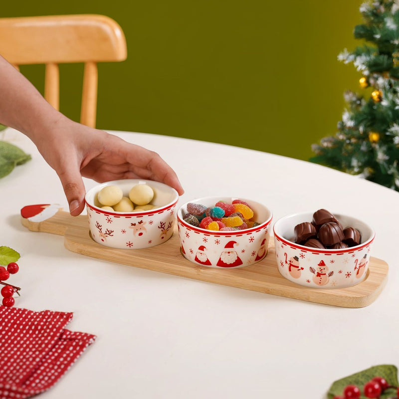 Christmas Snack Bowl Platter Set Of 4
