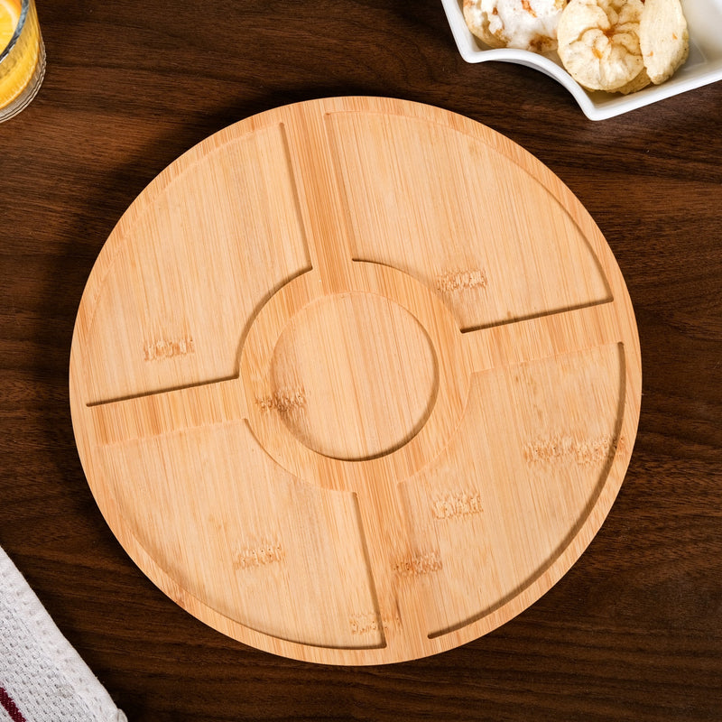 6 Piece White Ceramic Chip and Dip Platter Set