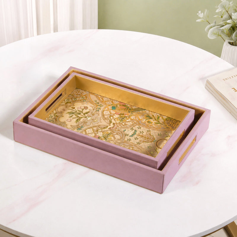 Opaline Garden Serving Tray Set Of 2