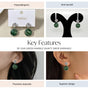 Green Marble Dainty Drop Earrings