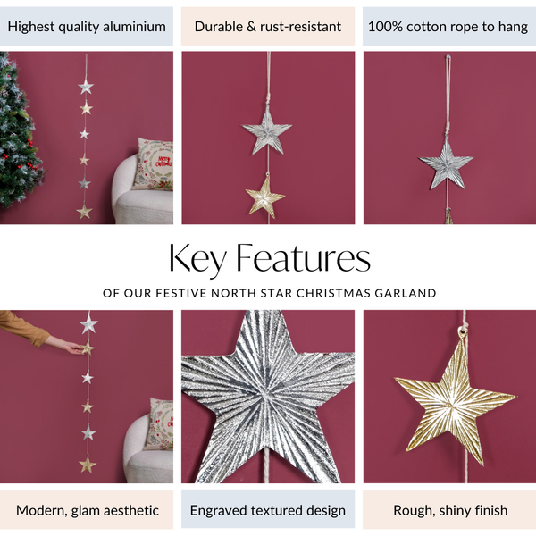 Glam Festive Christmas Star Garland