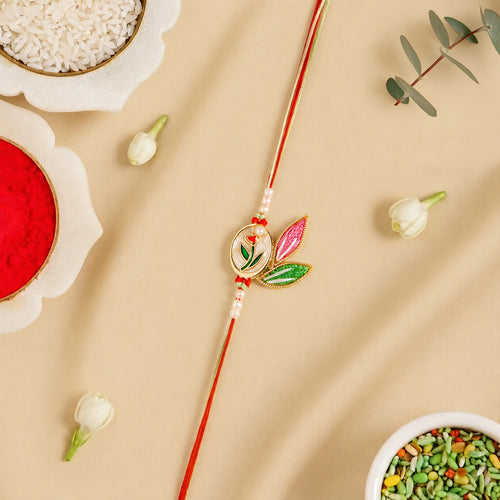 Elegant Petal Rakhi Gift Set