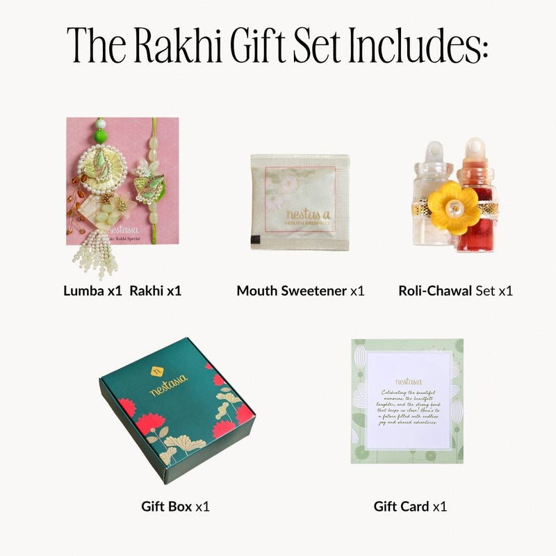 Pearl Meadow Rakhi And Lumba Gift Set