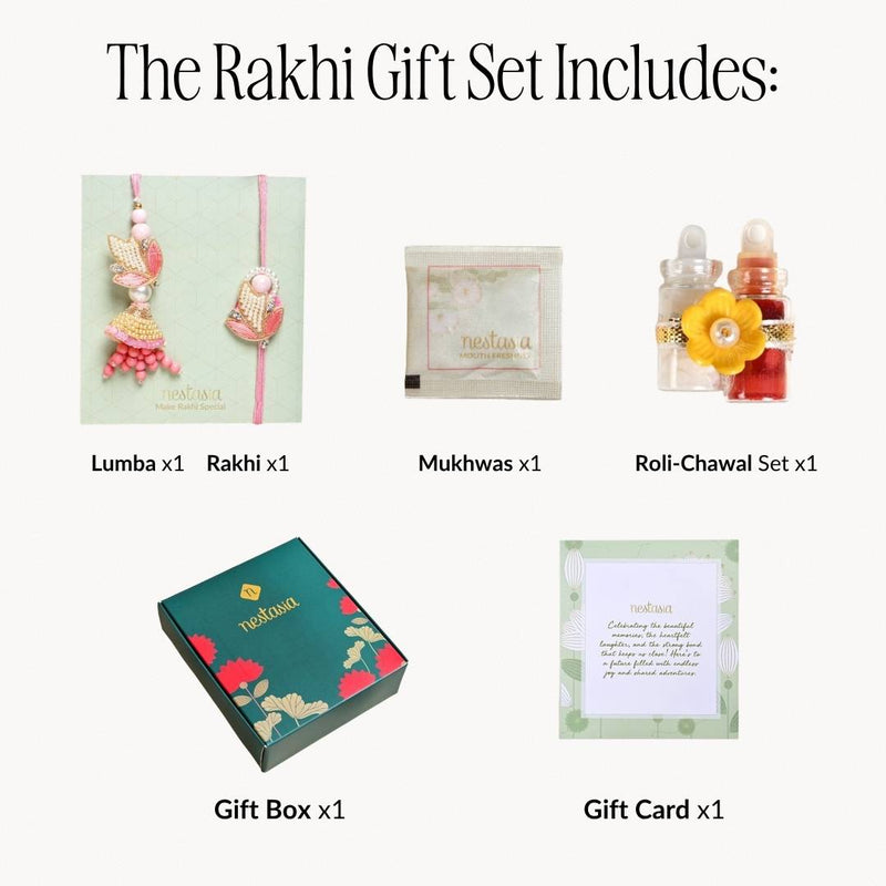 Blush And Pearl Rakhi Lumba Set