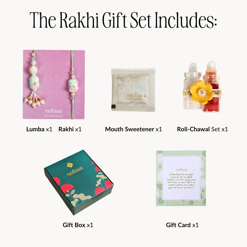 Iridescent Bhai Bhabi Rakhi And Lumba Gift Set