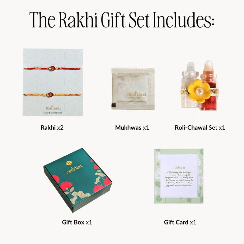 Scarlet Bloom Mauli Rakhi Set