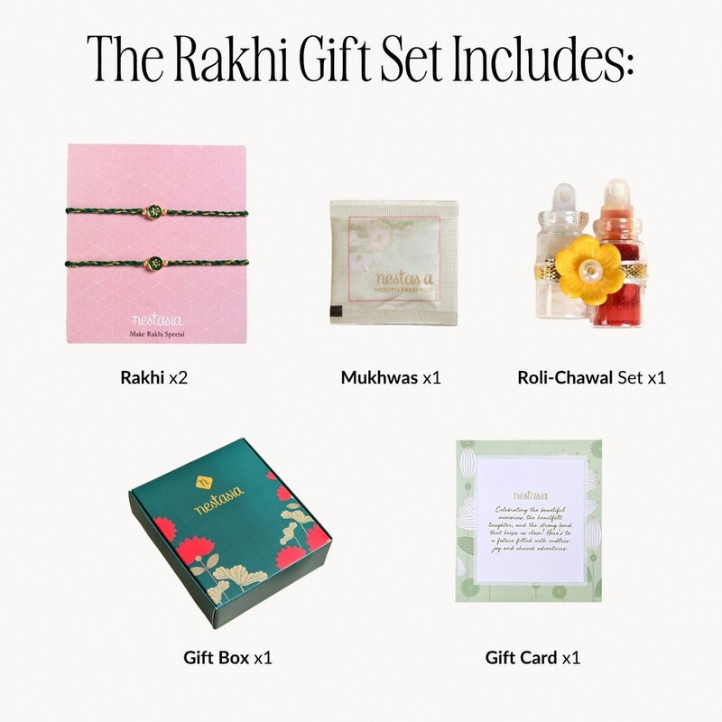 Verdant Bloom Rakhi Set
