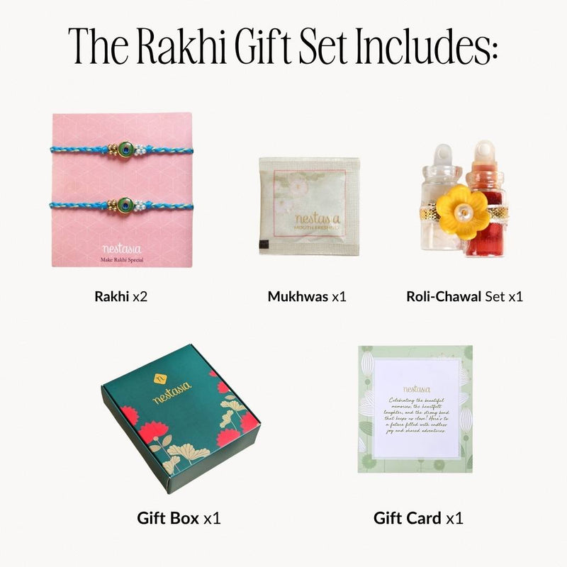 Peacock Charm Rakhi Gift Set