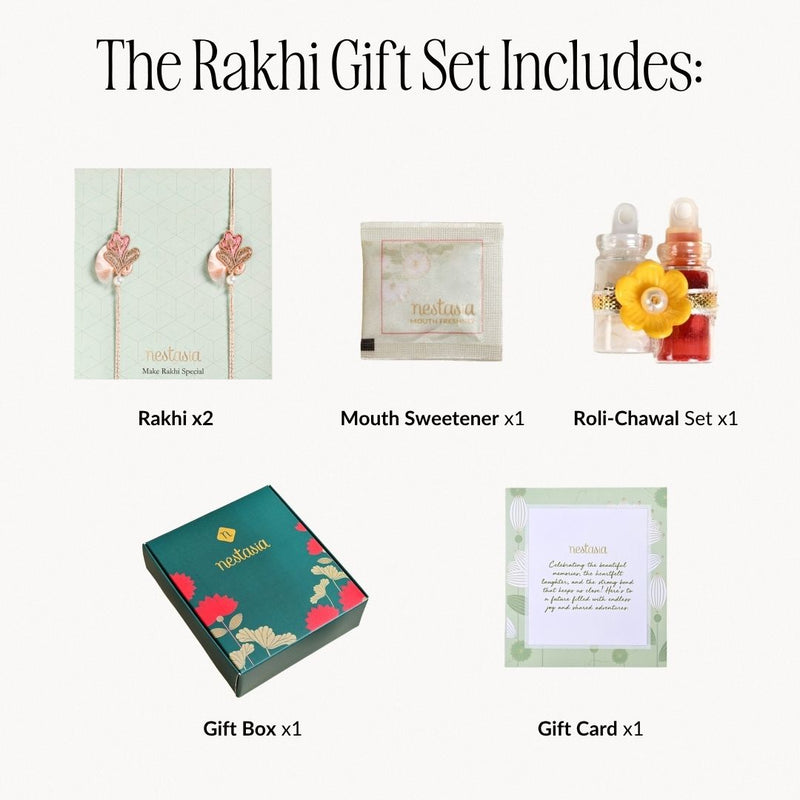 Peach Petal Rakhi Gift Set