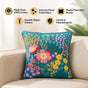 Enchanted Flora Cotton Embroidered Cushion Cover 40x40cm