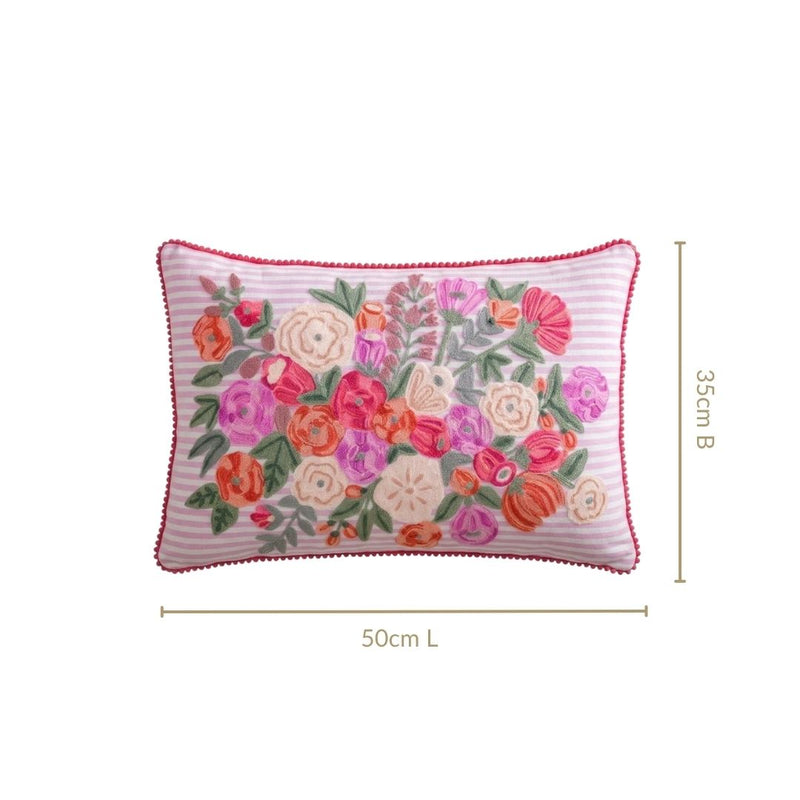 Blush Stripe Cotton Cushion Cover 50x35cm