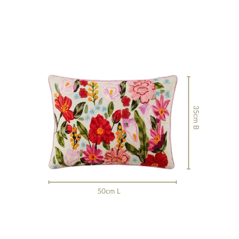 Secret Oasis Embroidered Cotton Cover 50x35cm