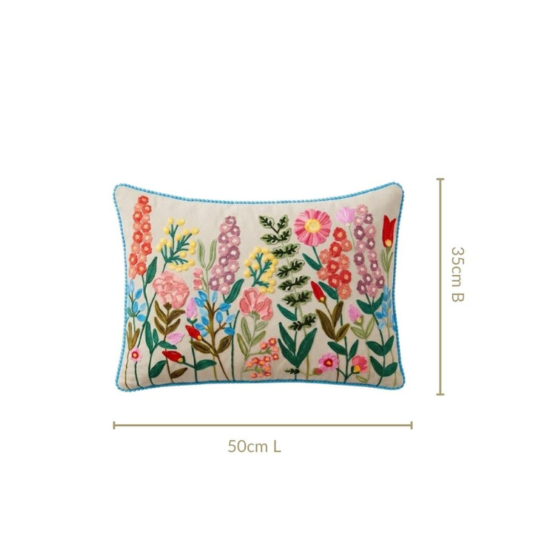 Meadow Embroidered Cushion Cover 50x35cm