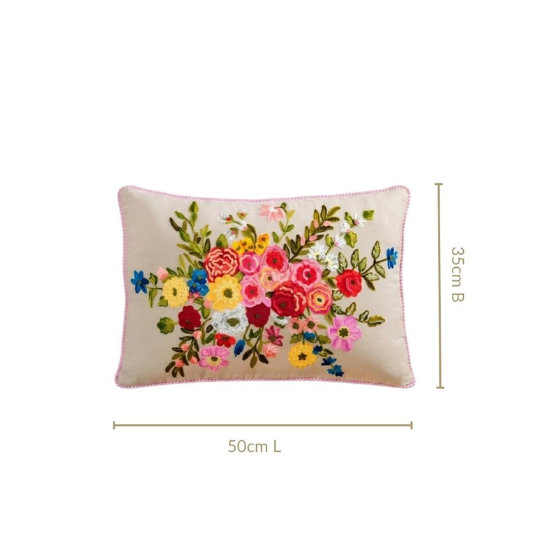 English Orchard Embroidered Cushion Cover 50x35cm